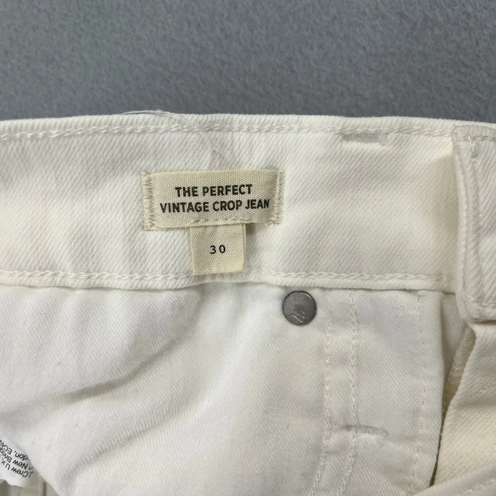 Madewell The Perfect Vintage Crop Jean White High Rise Raw Hem Size 30 - Picture 5 of 13